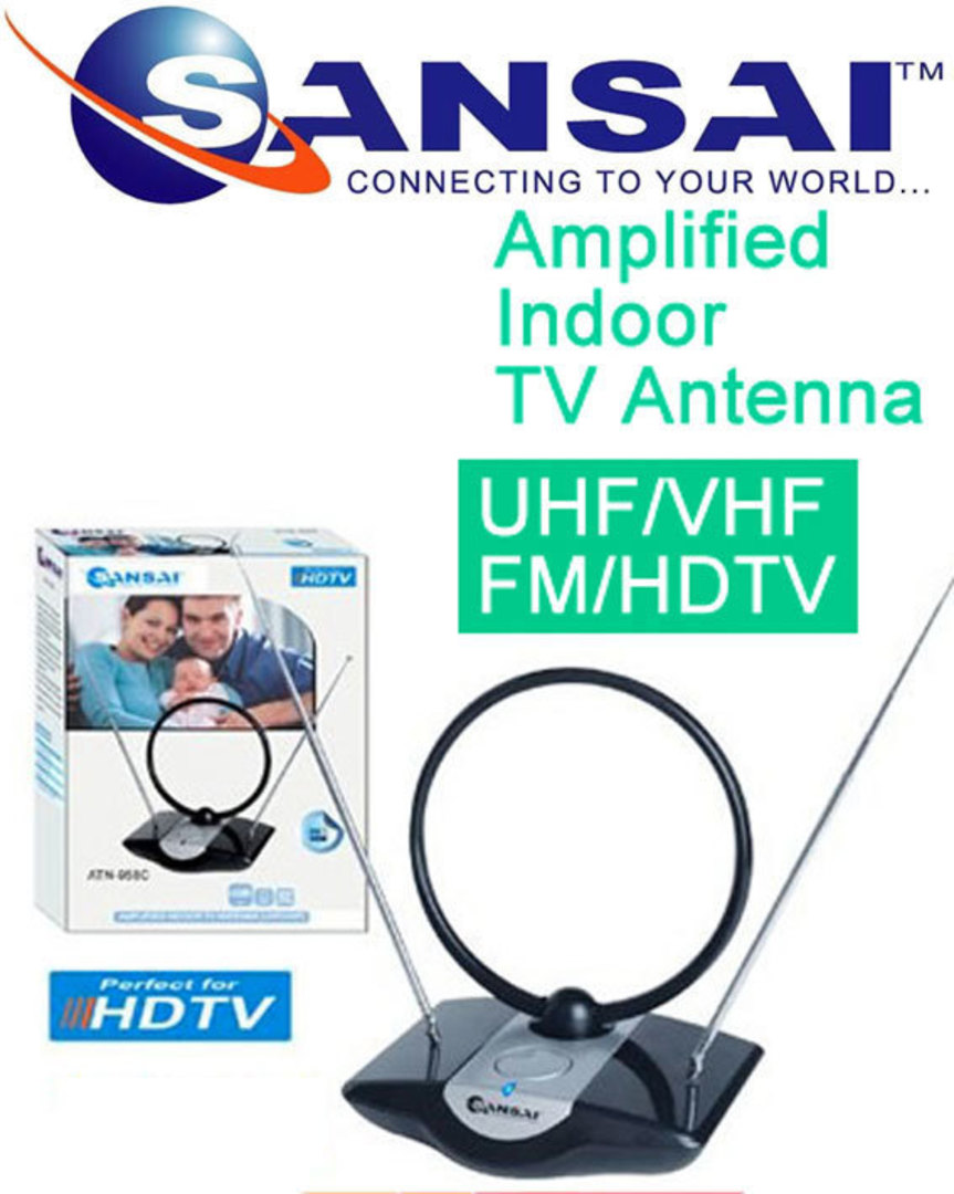 SANSAI Amplified Indoor TV Antenna HDTV image 1